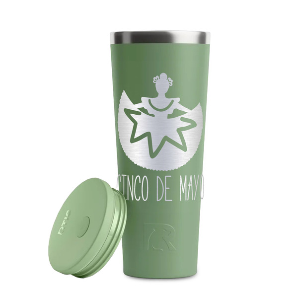 Cinco De Mayo Light Green RTIC Everyday Tumbler - 28 oz. - Lid Off
