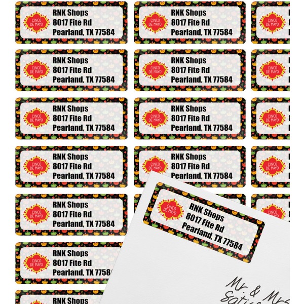 Cinco De Mayo Mailing Label on Envelope - Multiple Labels