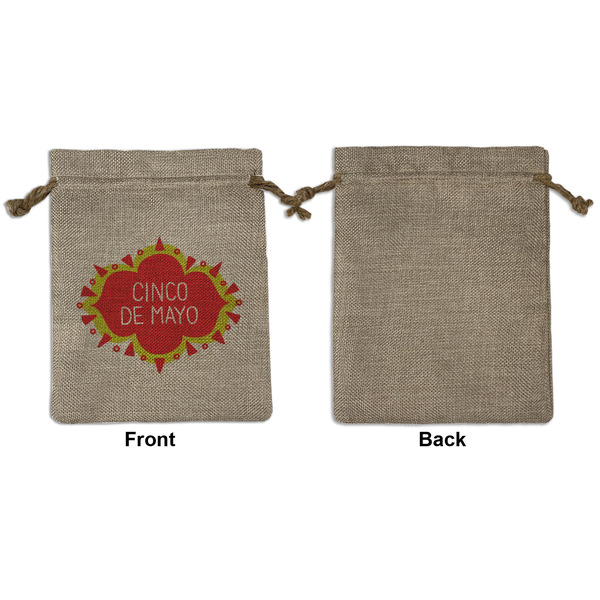 Cinco De Mayo Medium Burlap Gift Bag - Front Approval