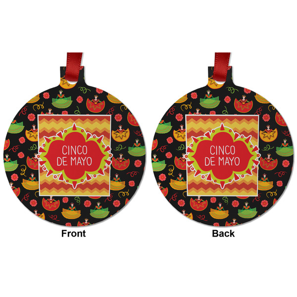 Cinco De Mayo Metal Ball Ornament - Front and Back