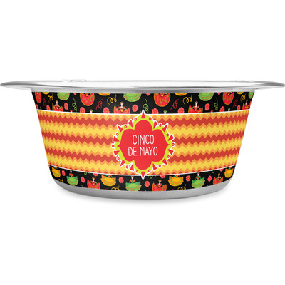 Cinco De Mayo Stainless Steel Dog Bowl - Medium (Personalized)