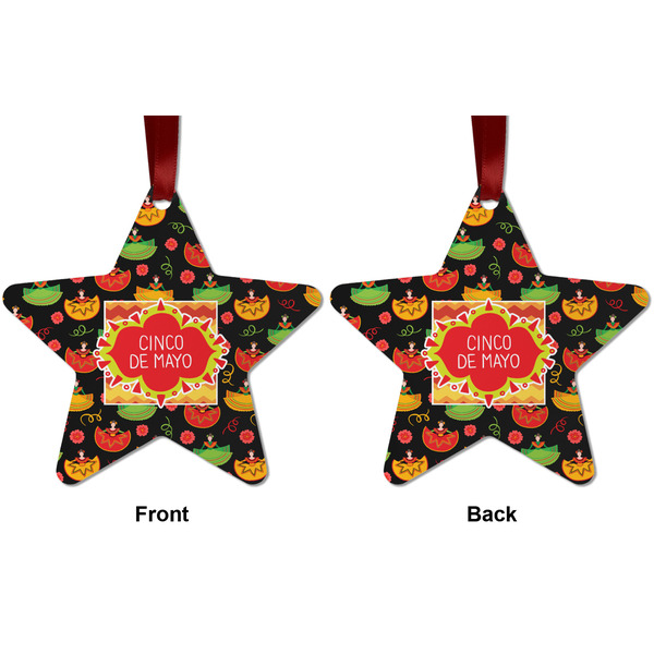 Cinco De Mayo Metal Star Ornament - Front and Back
