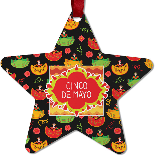 Custom Cinco De Mayo Metal Star Ornament - Double Sided