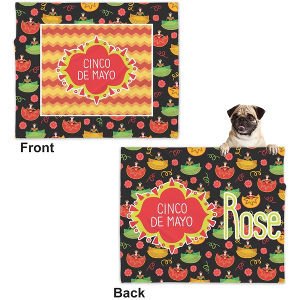 Cinco De Mayo Microfleece Dog Blanket - Large- Front & Back