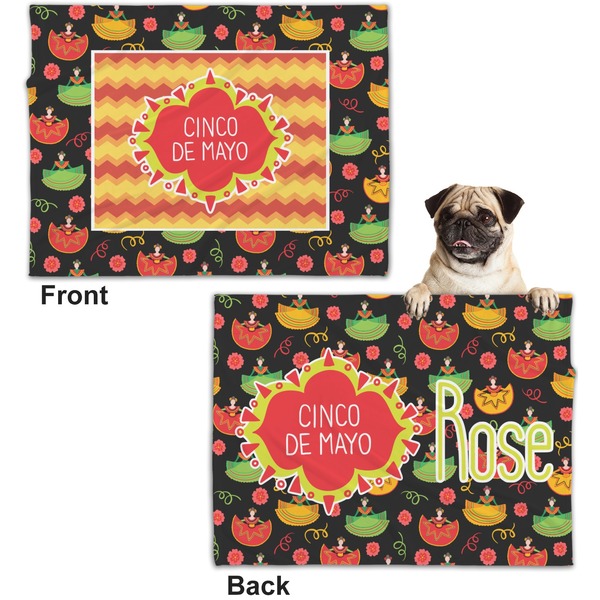 Cinco De Mayo Microfleece Dog Blanket - Regular - Front & Back