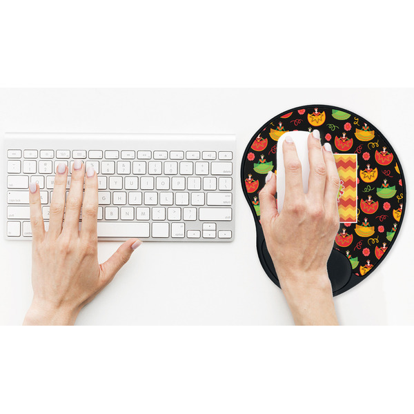 Cinco De Mayo Mouse Pad with Wrist Rest - LIFESYTLE 2 (in use)