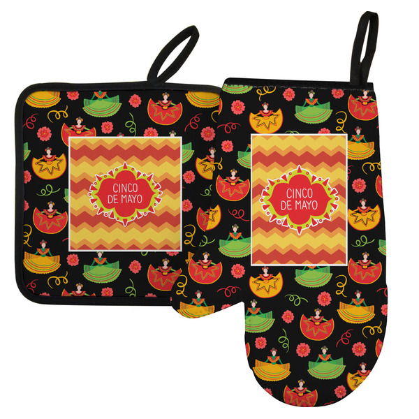 Custom Cinco De Mayo Left Oven Mitt & Pot Holder Set