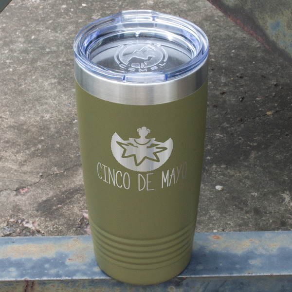 Cinco De Mayo Olive Polar Camel Tumbler - 20oz - Angled