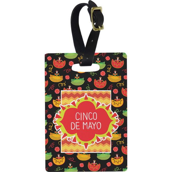 Custom Cinco De Mayo Plastic Luggage Tag - Rectangular