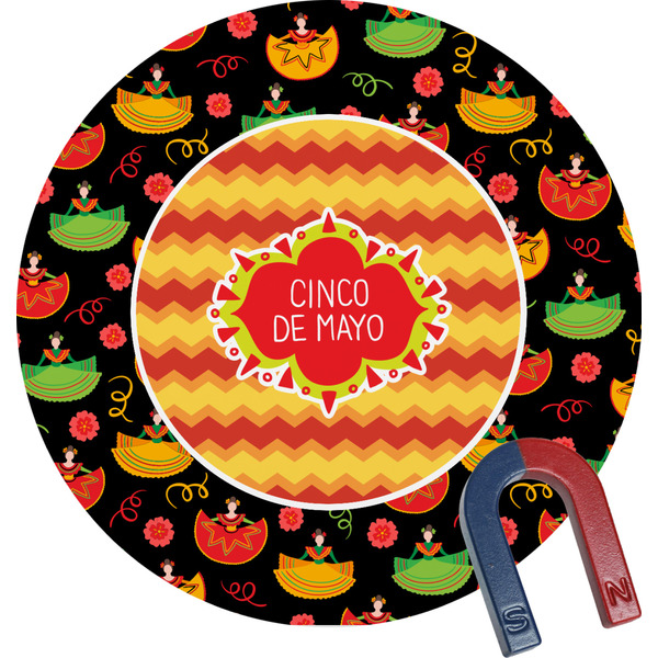 Custom Cinco De Mayo Round Fridge Magnet