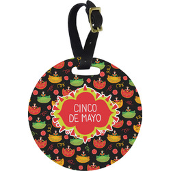 Cinco De Mayo Plastic Luggage Tag - Round