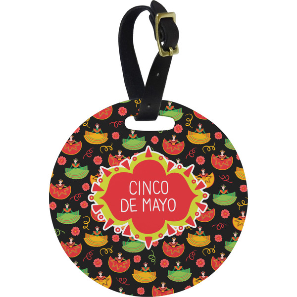 Custom Cinco De Mayo Plastic Luggage Tag - Round