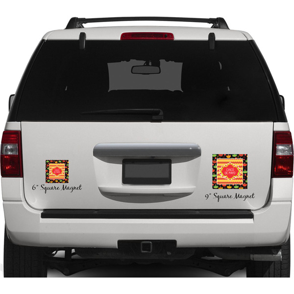 Cinco De Mayo Personalized Square Car Magnets on Ford Explorer