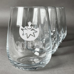 Cinco De Mayo Stemless Wine Glasses (Set of 4) (Personalized)