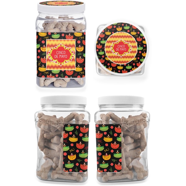 Cinco De Mayo Pet Treat Jar - Multiple Angles