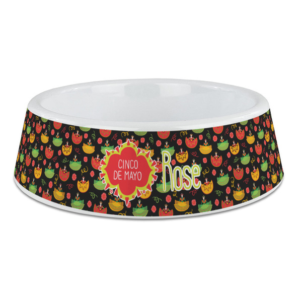 Custom Cinco De Mayo Plastic Dog Bowl - Large