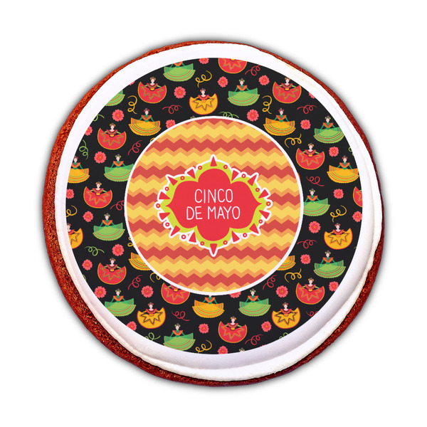Cinco De Mayo Printed Icing Circle - Medium - On Cookie
