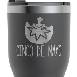 Cinco De Mayo RTIC Tumbler - Black - Engraved Front & Back (Personalized)