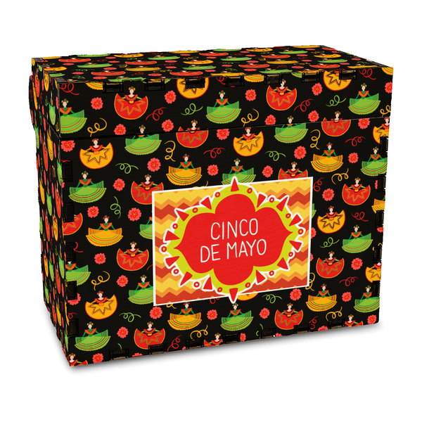 Custom Cinco De Mayo Wood Recipe Box - Full Color Print