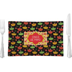 Cinco De Mayo Rectangular Glass Lunch / Dinner Plate - Single or Set