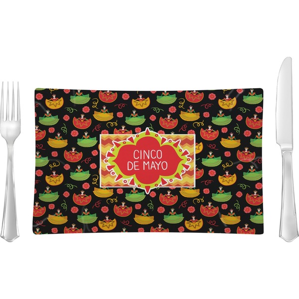 Custom Cinco De Mayo Glass Rectangular Lunch / Dinner Plate