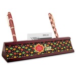 Cinco De Mayo Red Mahogany Nameplate with Business Card Holder (Personalized)