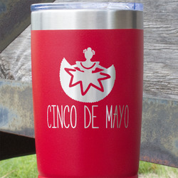 Cinco De Mayo 20 oz Stainless Steel Tumbler - Red - Single Sided