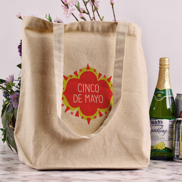 Cinco De Mayo Reusable Cotton Grocery Bag - In Context