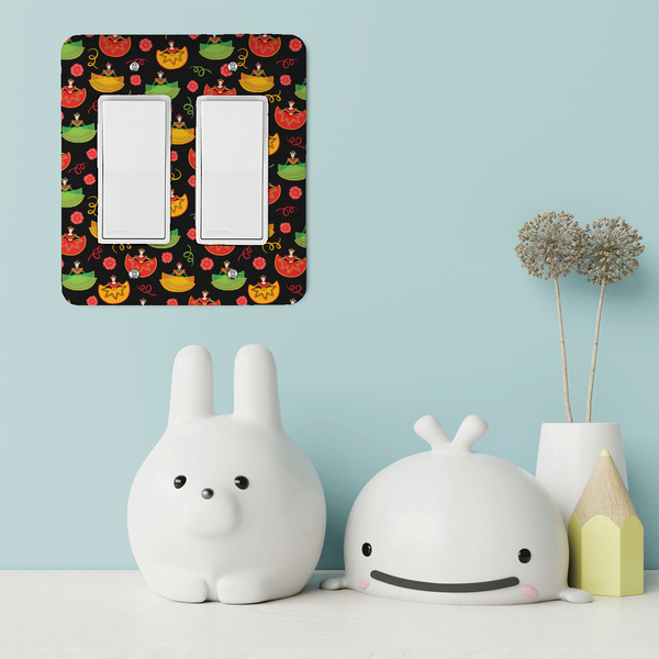 Cinco De Mayo Rocker Light Switch Covers - Double - IN CONTEXT
