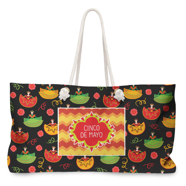 Custom Cinco De Mayo Large Tote Bag with Rope Handles