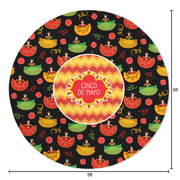 Cinco De Mayo Round Area Rug - Size