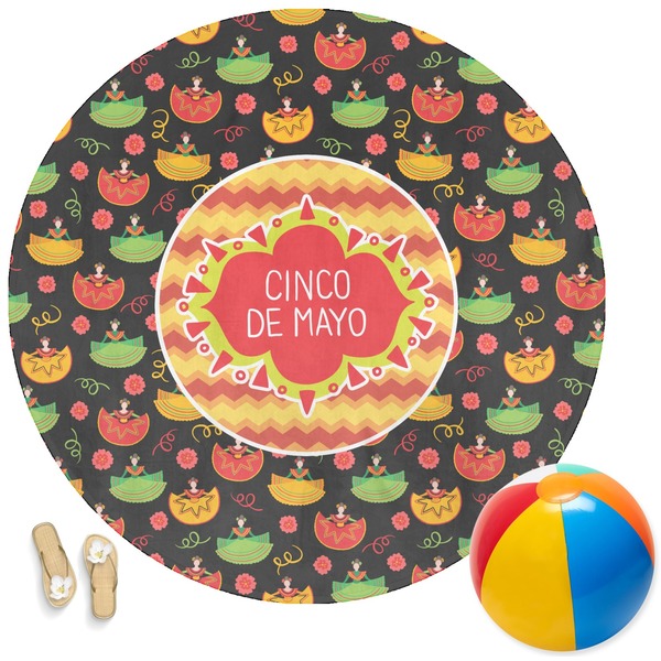 Custom Cinco De Mayo Round Beach Towel