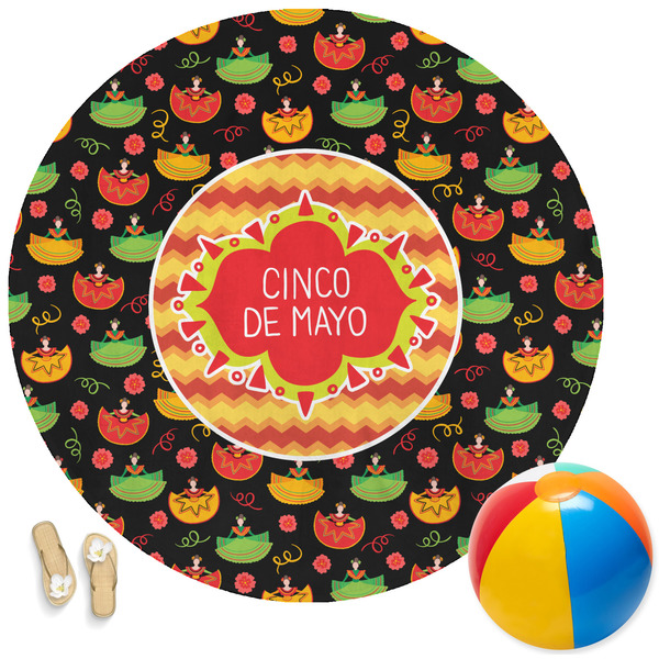 Custom Cinco De Mayo Round Beach Towel