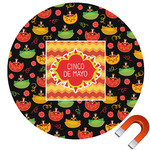 Cinco De Mayo Round Car Magnet - 6"