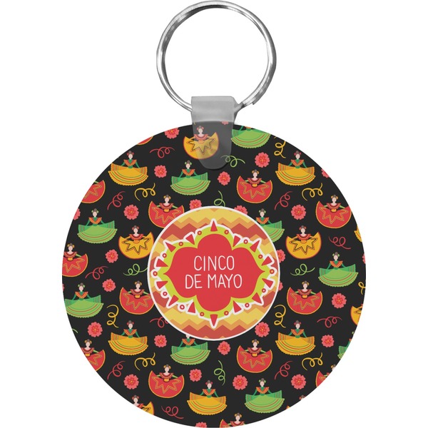 Cinco De Mayo Round Keychain (Personalized)