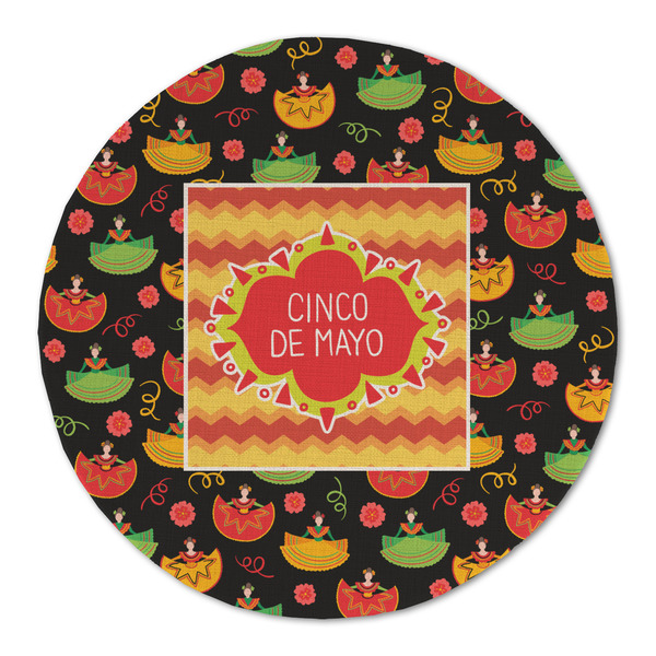 Cinco De Mayo Round Linen Placemats - FRONT (Double Sided)