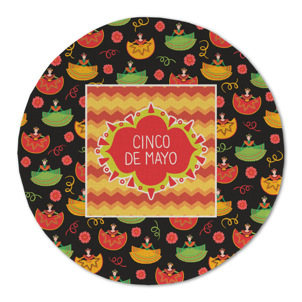 Custom Cinco De Mayo Round Linen Placemat - Single Sided