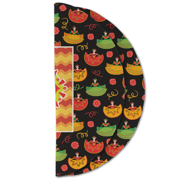 Cinco De Mayo Round Linen Placemats - HALF FOLDED (double sided)