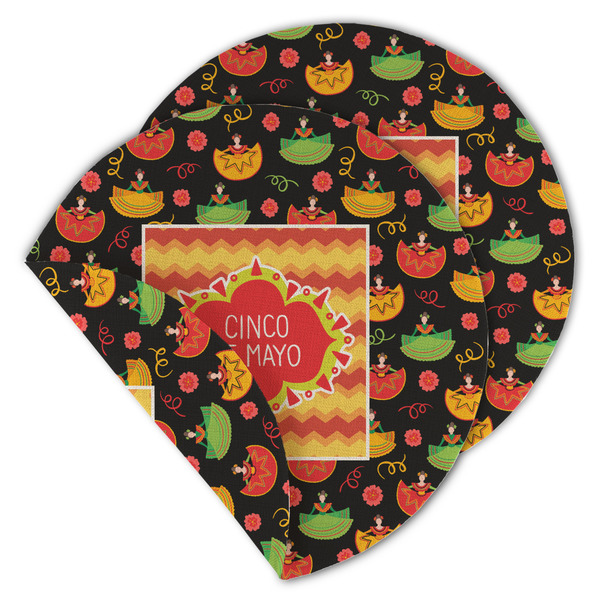 Custom Cinco De Mayo Round Linen Placemat - Double Sided