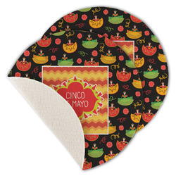 Cinco De Mayo Round Linen Placemat - Single Sided - Set of 4