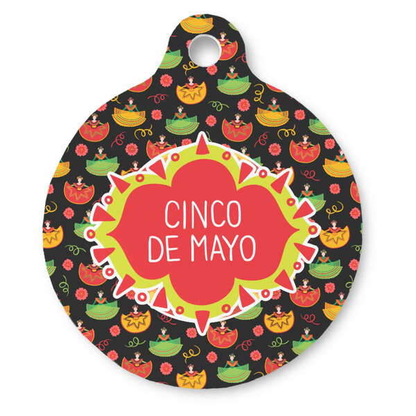 Custom Cinco De Mayo Round Pet ID Tag