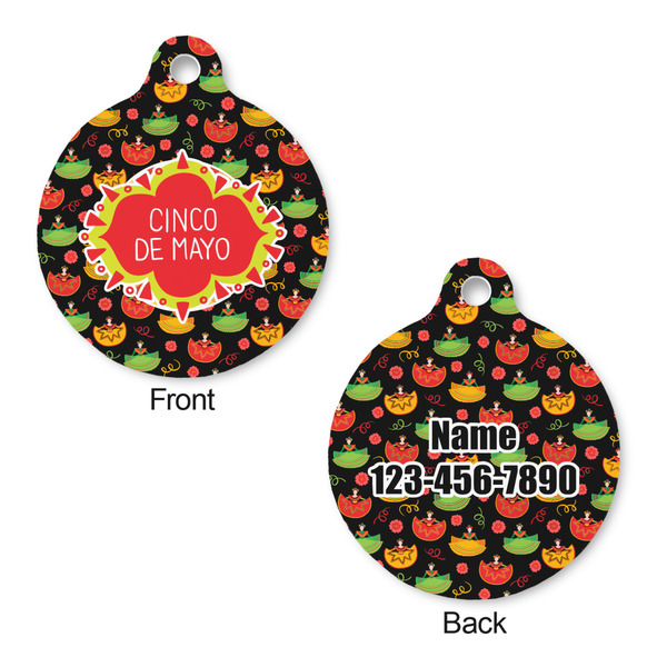 Cinco De Mayo Round Pet Tag - Front & Back