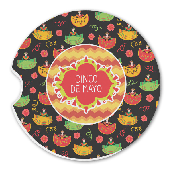 Custom Cinco De Mayo Sandstone Car Coaster - Single