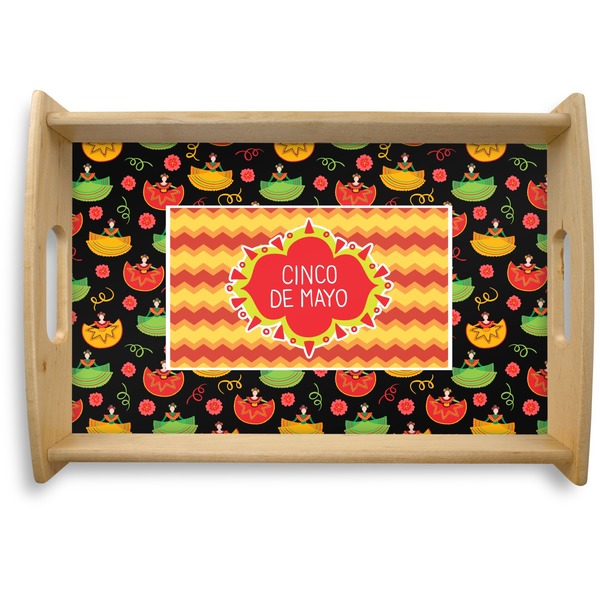 Custom Cinco De Mayo Natural Wooden Tray - Small