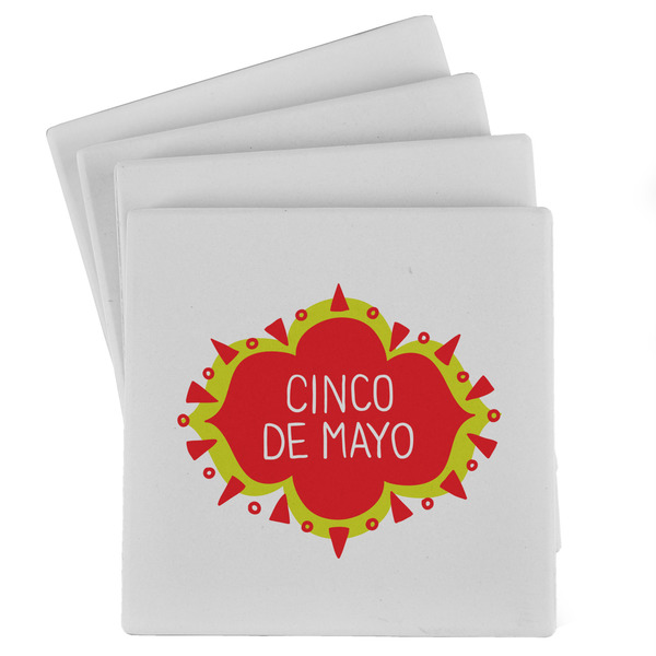 Custom Cinco De Mayo Absorbent Stone Coasters - Set of 4