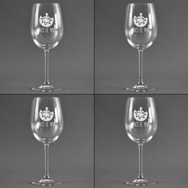 Cinco De Mayo Set of Four Personalized Wineglasses (Approval)