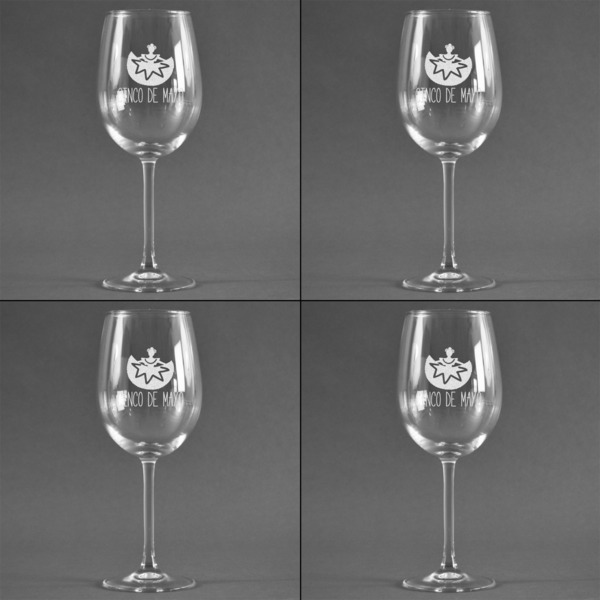 Cinco De Mayo Set of Four Personalized Wineglasses (Approval)