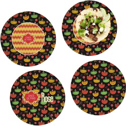Cinco De Mayo Set of 4 Glass Lunch / Dinner Plate 10" (Personalized)