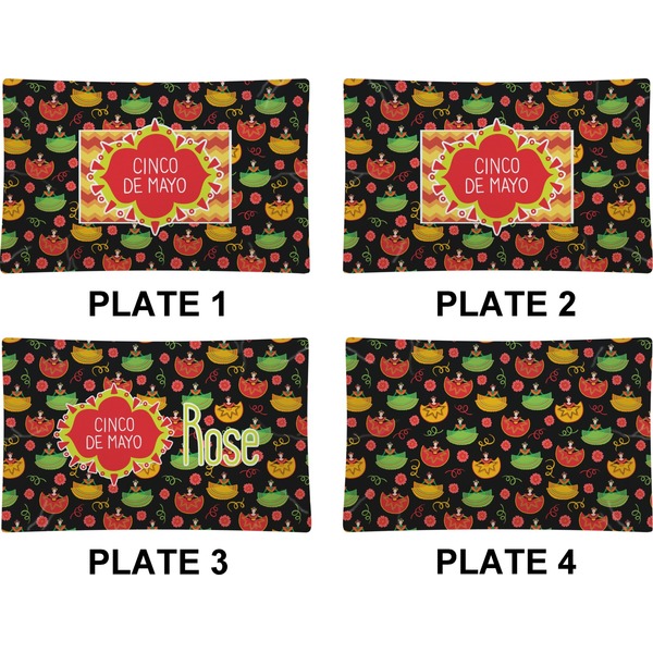 Cinco De Mayo Set of Rectangular Dinner Plates (Approval)