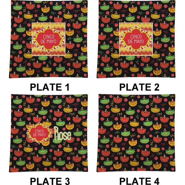 Cinco De Mayo Set of Square Dinner Plates (Approval)